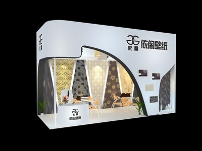 21平米展臺設(shè)計制作：二面開口/現(xiàn)代/木質(zhì)結(jié)構(gòu)/白色，為建材展展商而作（免費使用）