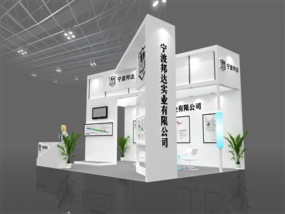 35平米展臺設(shè)計制作：三面開口/前衛(wèi)/木質(zhì)結(jié)構(gòu)/白色，為汽配展展商而作（免費使用）