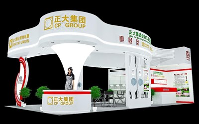 66平米展臺設(shè)計制作：三面開口/現(xiàn)代/木質(zhì)結(jié)構(gòu)/白色，為食品展展商而作（免費使用）