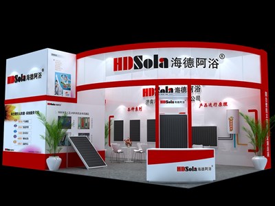 54平米展臺設(shè)計(jì)制作：三面開口/現(xiàn)代/木質(zhì)結(jié)構(gòu)/紅色，為安防展展商而作（免費(fèi)使用）