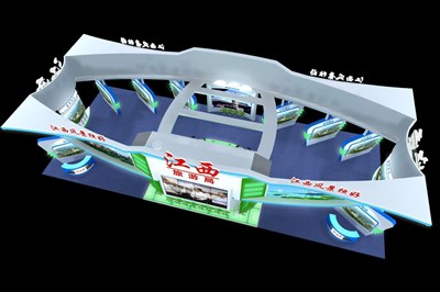 297平米展臺(tái)設(shè)計(jì)制作：四面開(kāi)口/前衛(wèi)/型材結(jié)構(gòu)/白色，為旅游展展商而作（免費(fèi)使用）