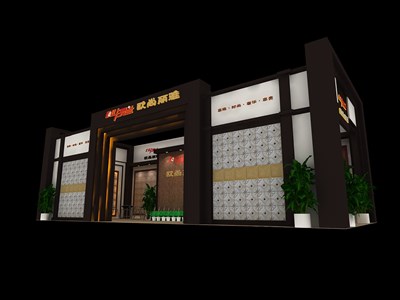 90平米展臺(tái)設(shè)計(jì)制作：二面開口/現(xiàn)代/木質(zhì)結(jié)構(gòu)/咖啡色，為建材展展商而作（免費(fèi)使用）