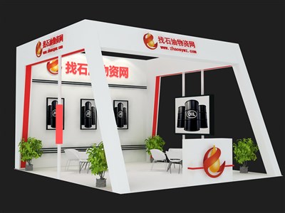 42平米展臺設(shè)計(jì)制作：三面開口/現(xiàn)代/木質(zhì)結(jié)構(gòu)/白色，為能源展展商而作（免費(fèi)使用）